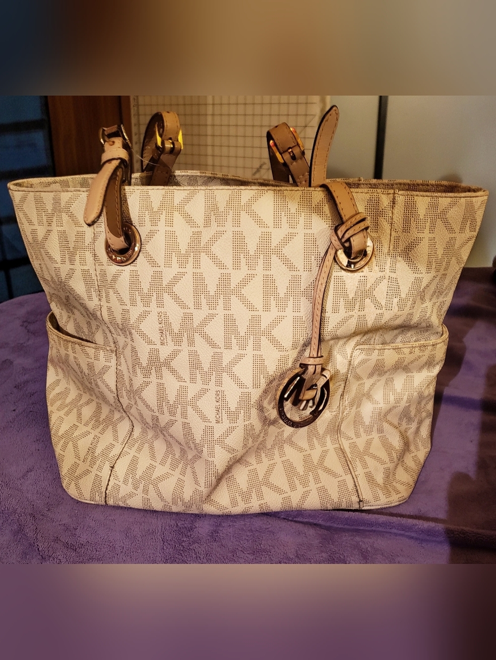 Michael Kors Cream MK Logo Tote